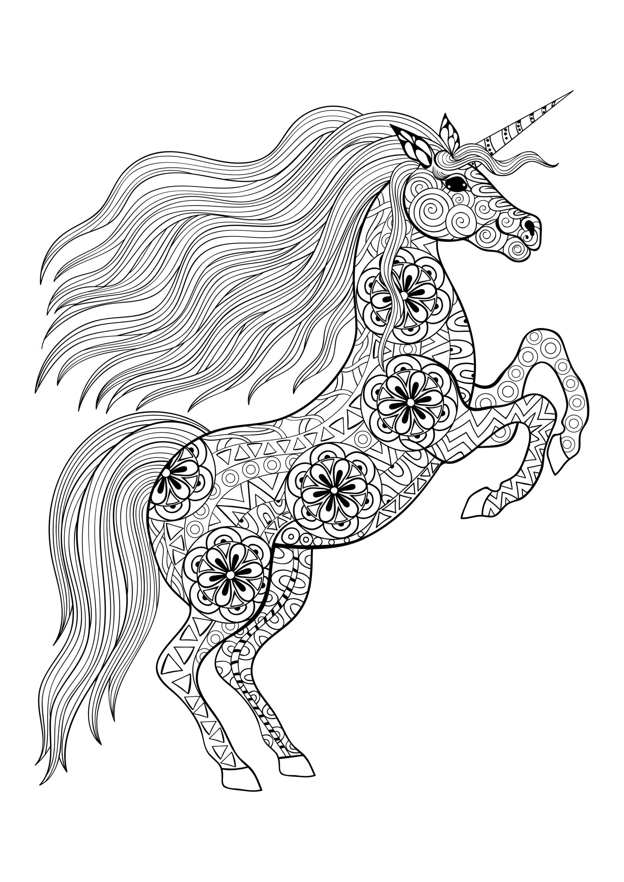 free coloring pages printable unicorn